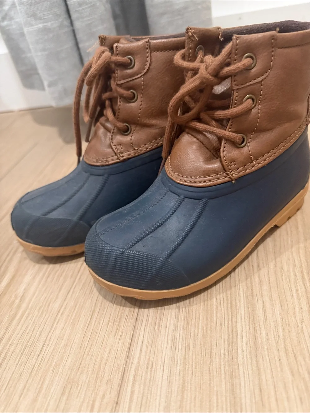 Kids Sperry Duck Boots - Navy and Brown